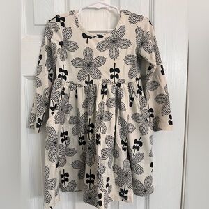 Floral Black and Cream Kids Dress